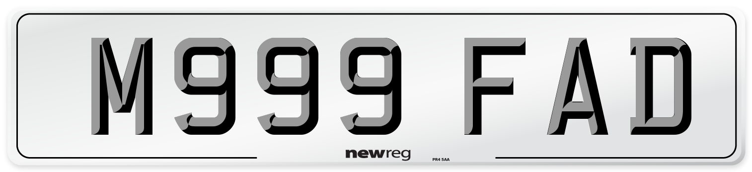 M999 FAD Number Plate from New Reg
